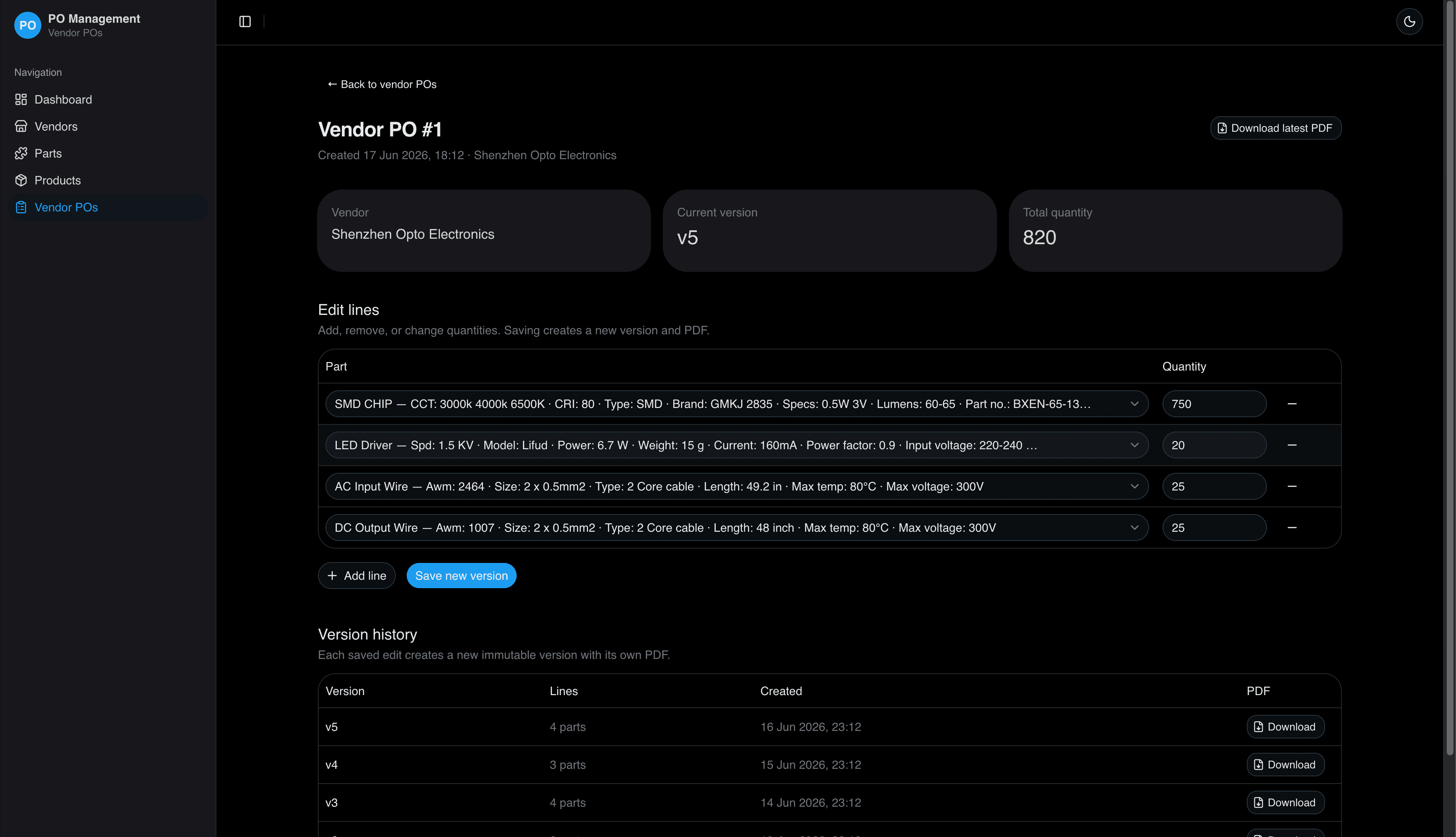 PO Management System