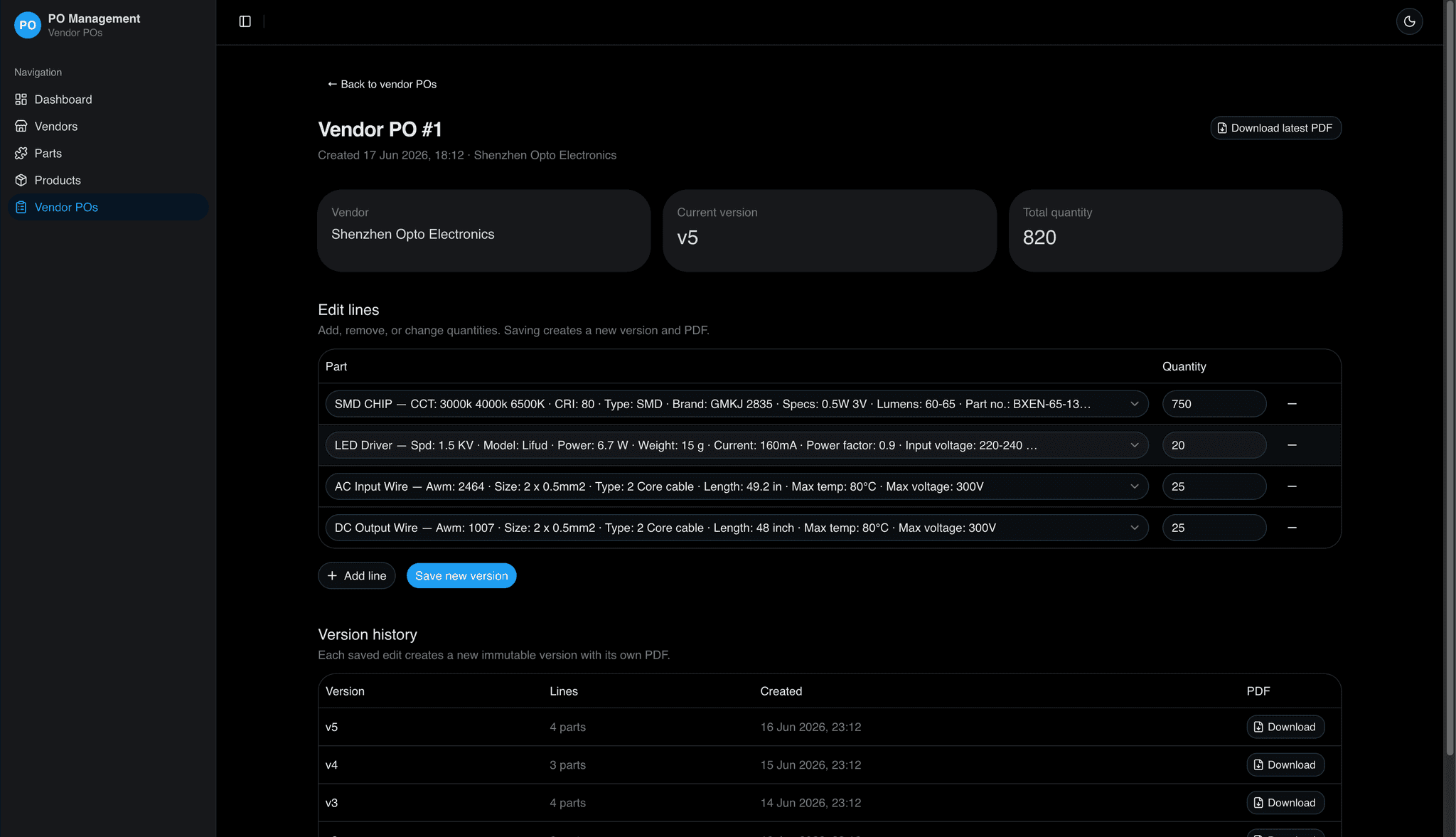 PO Management System